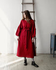 Cherry Kimono Linen Dress