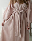 Baby Pink Kimono Linen Dress