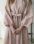 Baby Pink Kimono Linen Dress