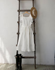 White Midi Vintage Linen Apron