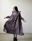 Mauve Prairie Linen Dress