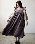 Mauve Prairie Linen Dress