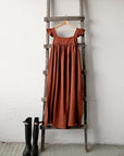 Rust Prairie Linen Dress