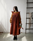 Rust Prairie Linen Dress