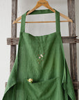 Apple Green Traditional Linen Apron