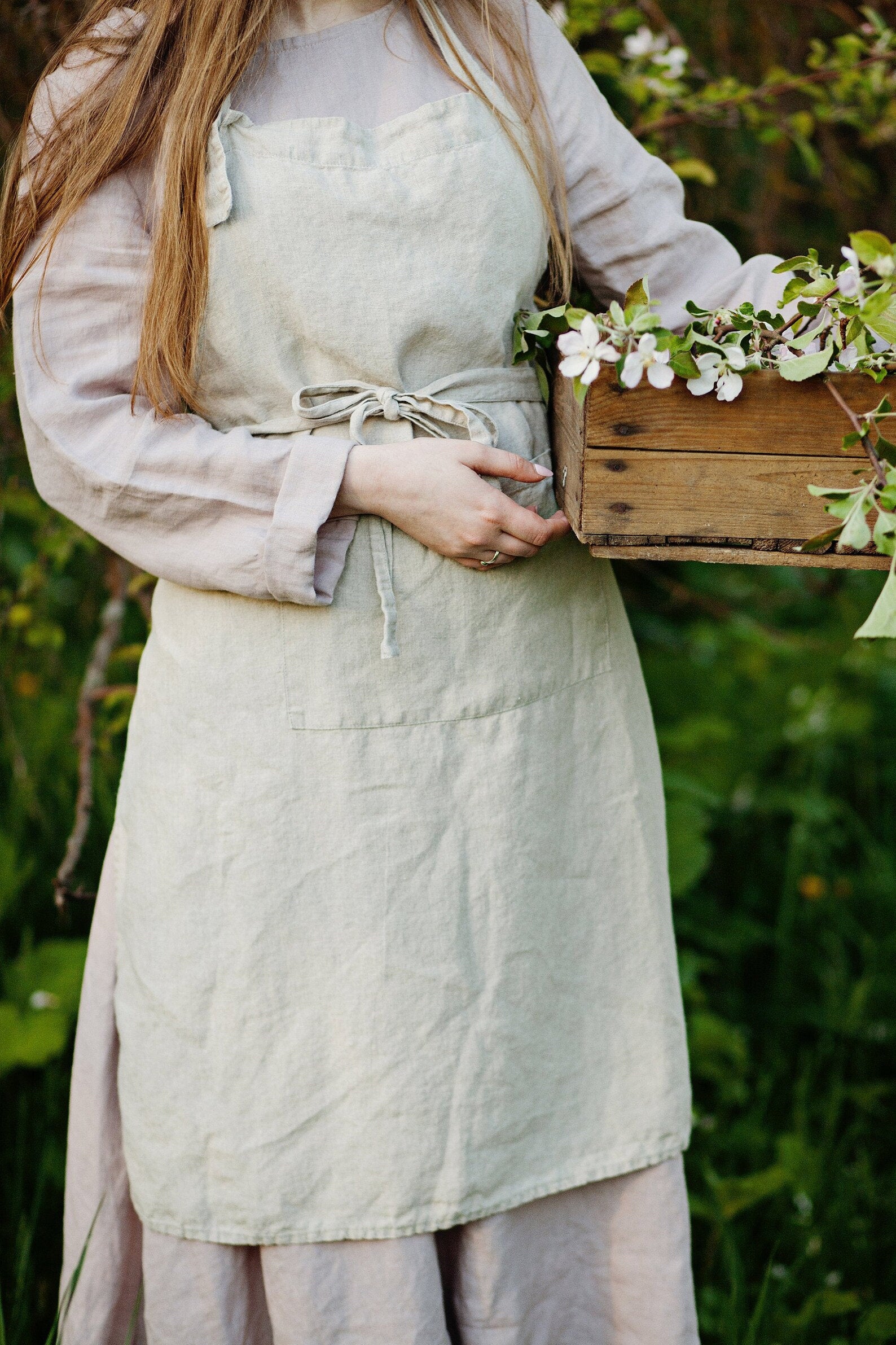 Natural Traditional Linen Apron