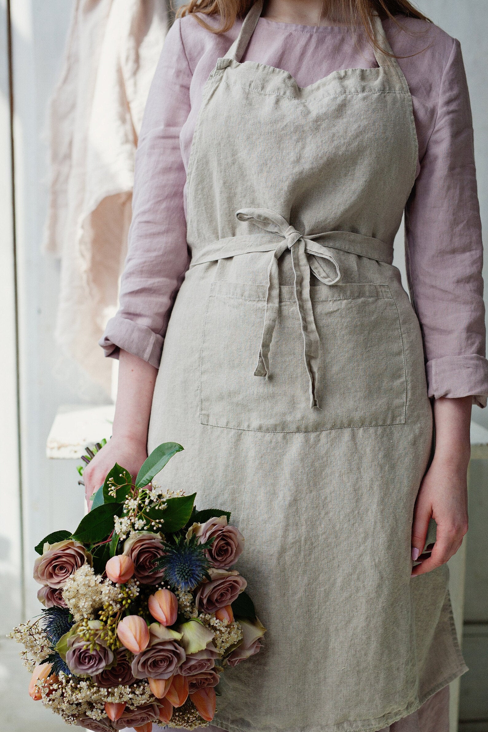 Natural Traditional Linen Apron