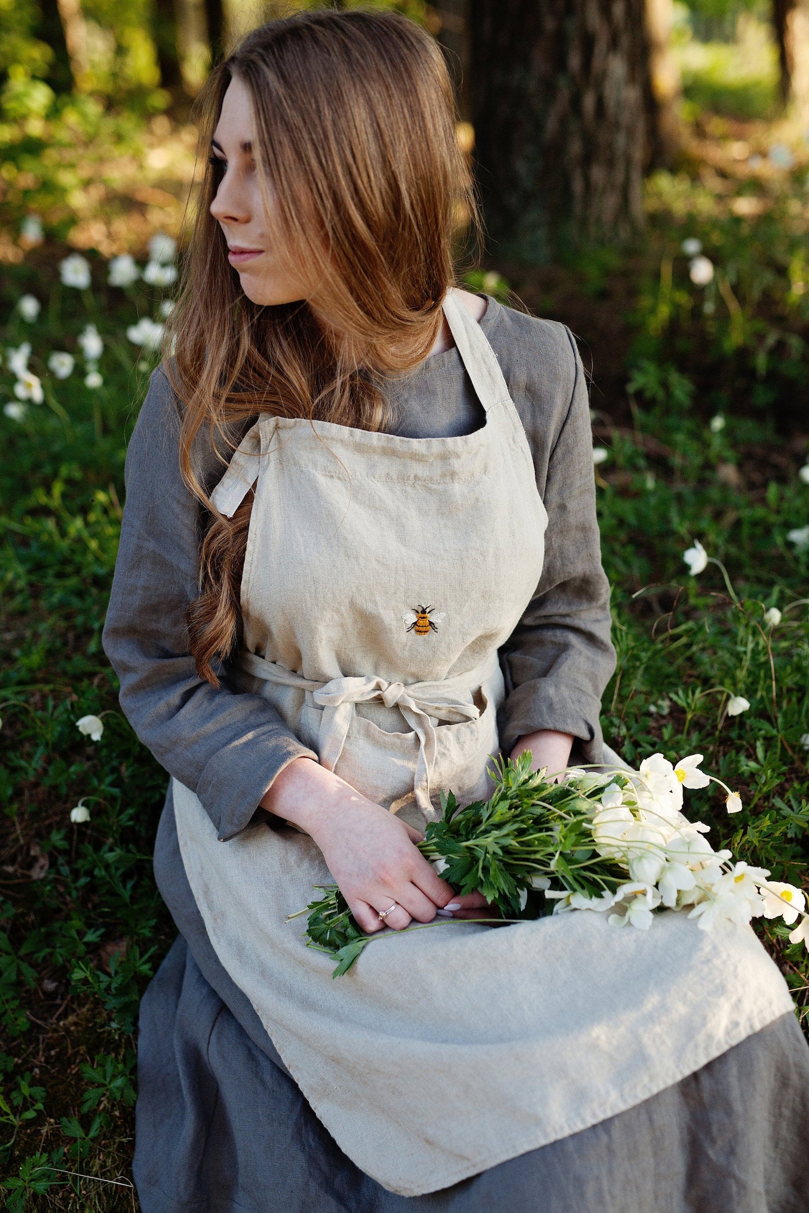 Natural Traditional Linen Apron