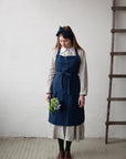 Navy Blue Traditional Linen Apron