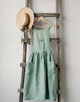Mint Midi Cross Back Linen Pinafore