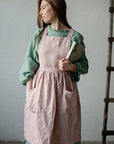 Baby Pink Midi Cross Back Linen Pinafore