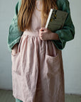 Baby Pink Midi Cross Back Linen Pinafore