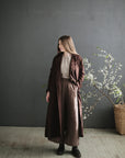 Chocolate Emma Linen Coat