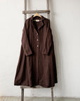 Chocolate Emma Linen Coat