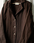 Chocolate Emma Linen Coat