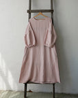 Baby Pink Kimono Linen Dress