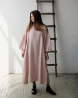 Baby Pink Kimono Linen Dress