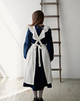 White Midi Vintage Linen Apron