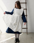 White Midi Vintage Linen Apron