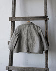 B&W Stripe Peter Pan Linen Collar Linen Jacket