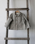 B&W Stripe Peter Pan Linen Collar Linen Jacket