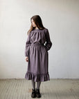 Mauve Victorian Linen Skirt