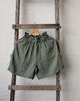 Sage Linen Shorts