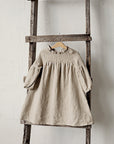Natural Winter Ruffle Linen Dress