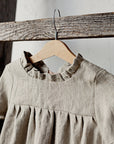 Natural Winter Ruffle Linen Dress