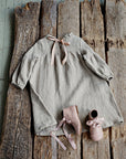 Natural Winter Ruffle Linen Dress