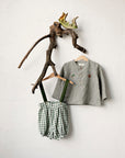 Green Gingham Long Sleeve Button Linen Shirt