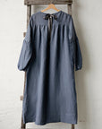 Dusty Blue Victorian Linen Dress
