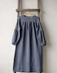 Dusty Blue Victorian Linen Dress