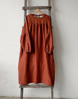 Rust Victorian Linen Dress