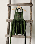 Forest Green Linen Apron