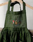 Forest Green Linen Apron