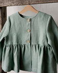 Mint Ruffle Linen Jacket