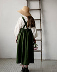 Forest Green Cottage Linen Dress