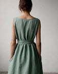 Mint Sleeveless Linen Dress