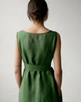 Apple Green Sleeveless Linen Dress