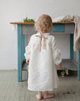 White Winter Ruffle Linen Dress