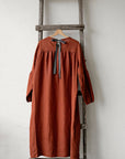 Rust Victorian Linen Dress