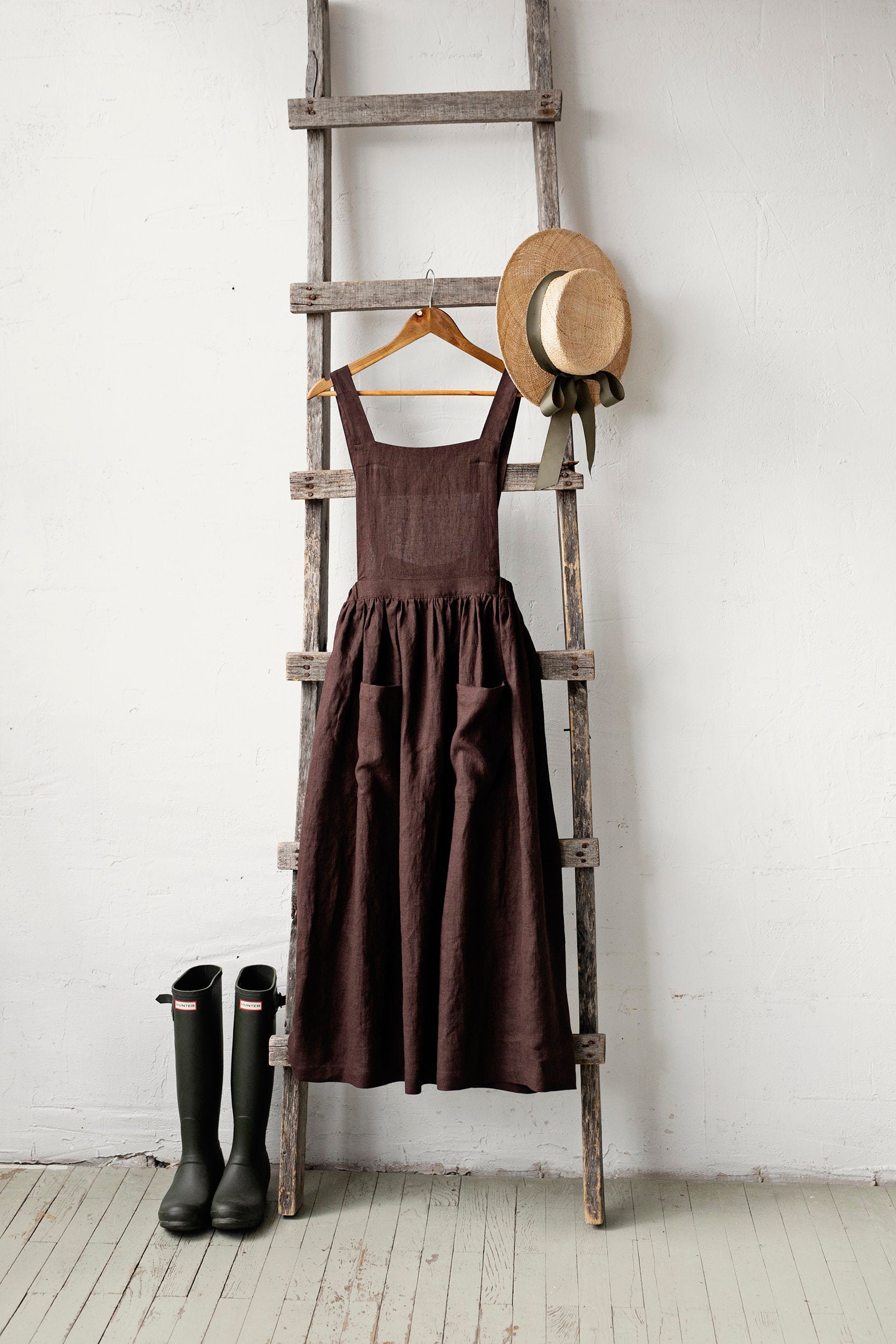 chinese dress ladies Brown Linen Blend Midi Dress – Mint Velvet main image 0