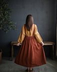 Rust Cottage Linen Dress