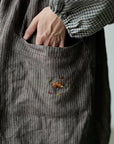 Brown Stripe Linen Apron Skirt