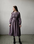 Mauve Victorian Linen Dress