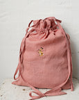 Sitting Rabbit Crossbody Linen Bag with Handles