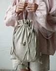 Fawn in the Meadow Crossbody Linen Bag with Handles