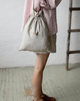 Fawn in the Meadow Crossbody Linen Bag with Handles