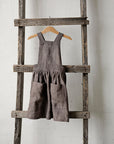 Brown Stripe Cross Back Linen Pinafore